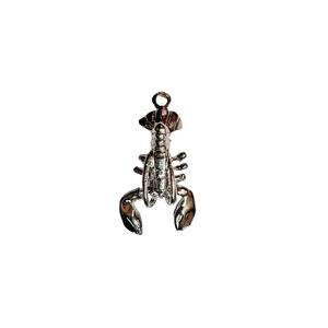 Sterling Silver Charm Pendant - Lobster - Claws Move 3D